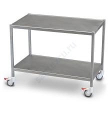 Стол из нержавеющей стали с полкой на колесах