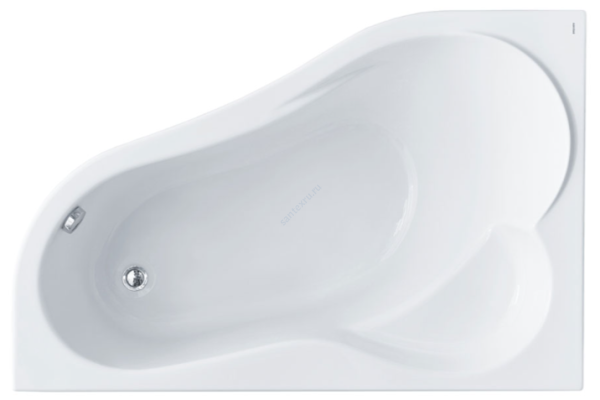 Ванна акриловая Ибица XL L 160х100см без ножек левосторонняя Santek 1.WH11.2.036
