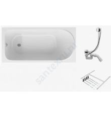 Ванна акриловая Sense 170х70см в/к каркас, слив-перелив белая AM.PM W75A-170-070W-KL