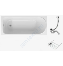 Ванна акриловая Sense 150х70см в/к каркас, слив-перелив белая AM.PM W75A-150-070W-KL