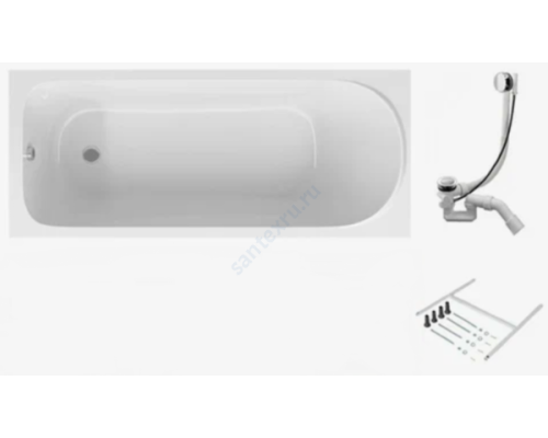 Ванна акриловая Sense 150х70см в/к каркас, слив-перелив белая AM.PM W75A-150-070W-KL