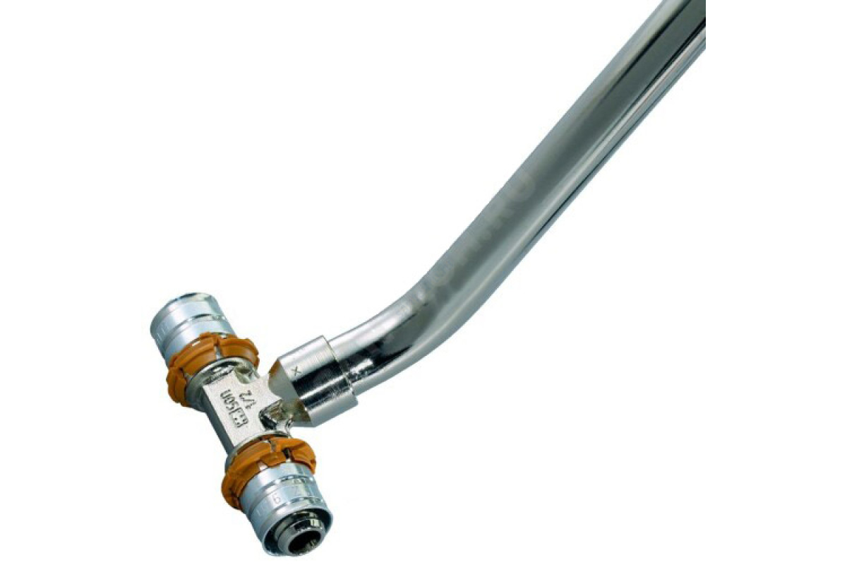 Тройник МП для подключения труб к радиатору латунь пресс S-PRESS PLUS Дн 20 L=350мм Uponor 1070682 (1015653)