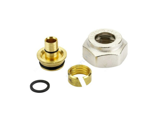 Соединитель МП латунь обжим Дн 16х2,2х3/4" Ру6 ВР под евроконус Danfoss 013G4187