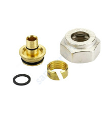 Соединитель МП латунь обжим Дн 20х2,5х3/4" Ру6 ВР под евроконус Danfoss 013G4191