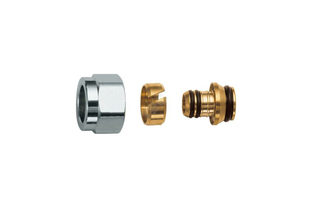 Концовка латунь Дн 16х2,0х1/2" с накидной гайкой с евроконусом Far FC 6076 58802