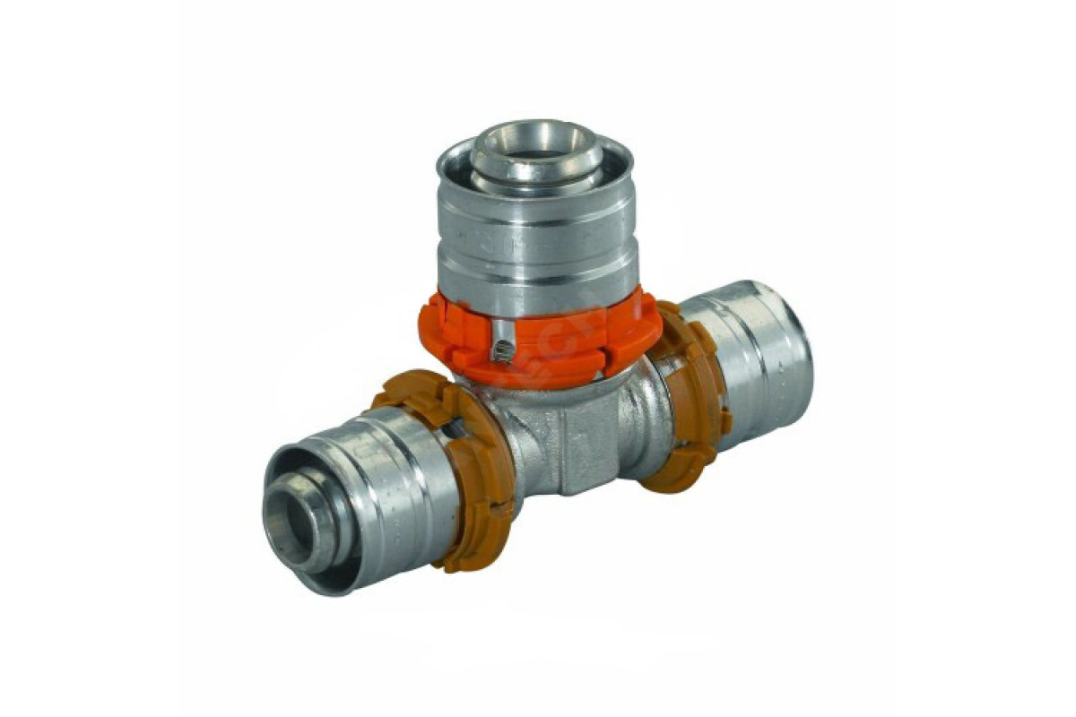 Тройник переходной МП латунь пресс S-PRESS PLUS Дн 25х16х25 Uponor 1070574 (1015002)