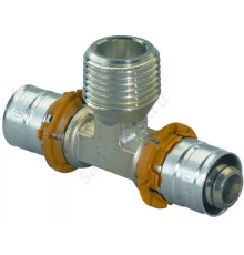 Тройник МП латунь пресс S-PRESS PLUS Дн 25х3/4"х25 НР Uponor 1070593 (1015038)