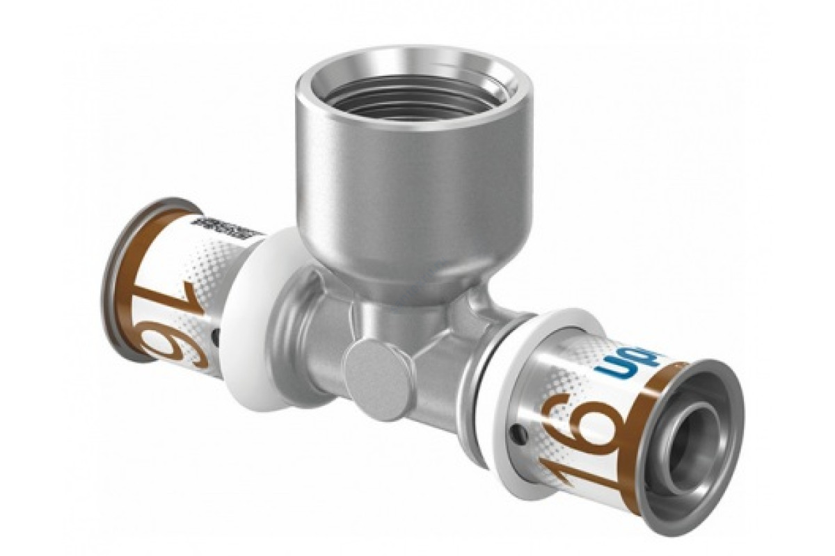 Тройник МП латунь пресс S-PRESS PLUS Дн 25х1/2"х25 ВР Uponor 1070598 (1015044)