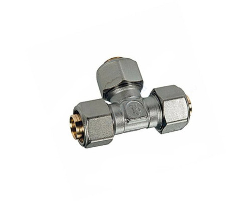 Тройник МП латунь обжим R564AM Дн 18 Giacomini R564MX052