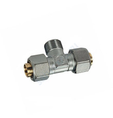 Тройник МП латунь обжим R568AM Дн 20х3/4" НР Giacomini R568MX061