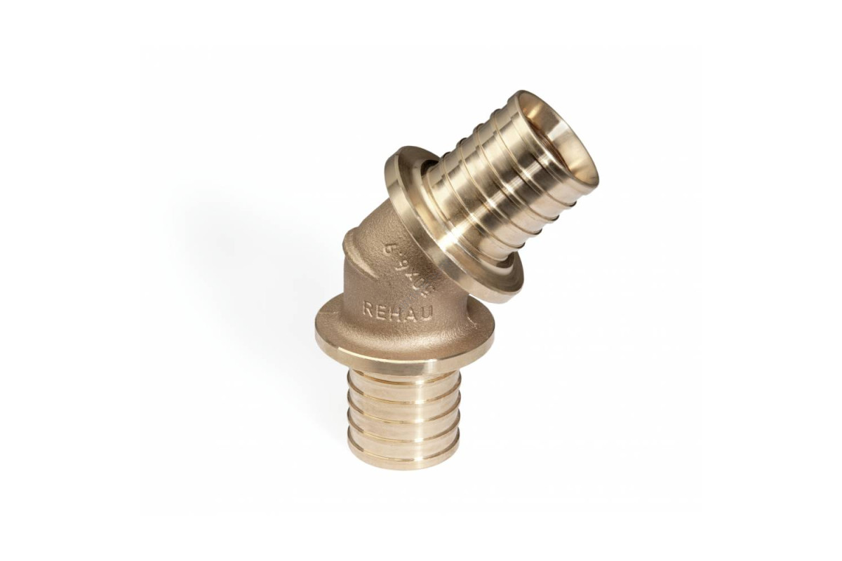 Угольник для PE-X бронза RAUTITAN RX Дн 63х45гр Rehau 13660481001 (137104)