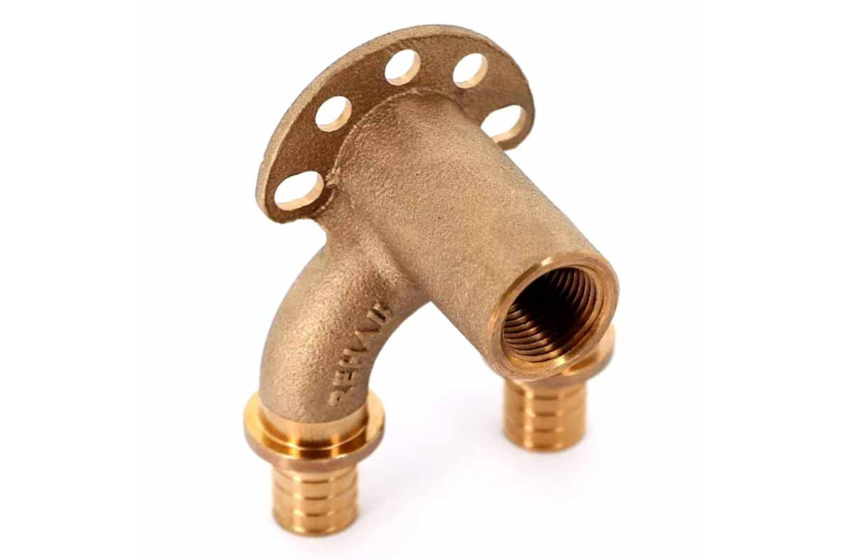 Водорозетка проходная для PE-X бронза RAUTITAN RX Дн 20х1/2" ВР длинная L=59мм Rehau