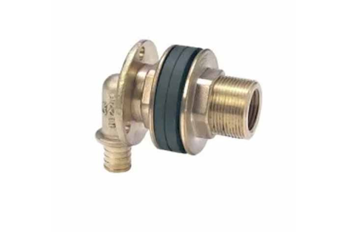 Водорозетка для PE-X бронза RAUTITAN RX Дн 16х1/2"х55 НР для монтажных узлов Rehau 13661211001