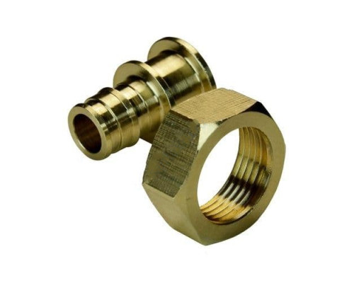 Соединитель для PE-X латунь Дн 20х1" с накидной гайкой без прокладки РОС 4821712