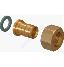 Штуцер для PE-X латунь Q&E Дн 25х1" с накидной гайкой Uponor 1023018 (1008759)