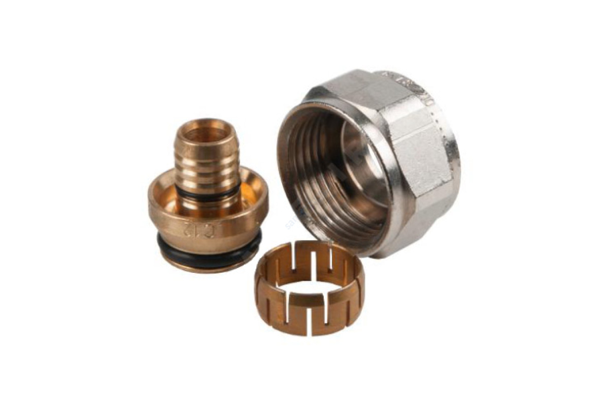 Евроконус для PE-X латунь никель Flex-X Дн 16х2,0х3/4" Uponor 1057441 (1045538)