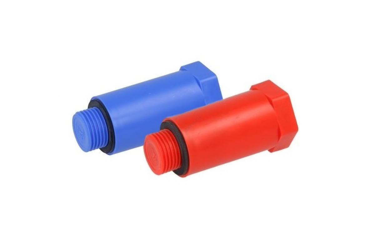 Заглушка пластик красная НР 1/2" для водорозетки L=68мм