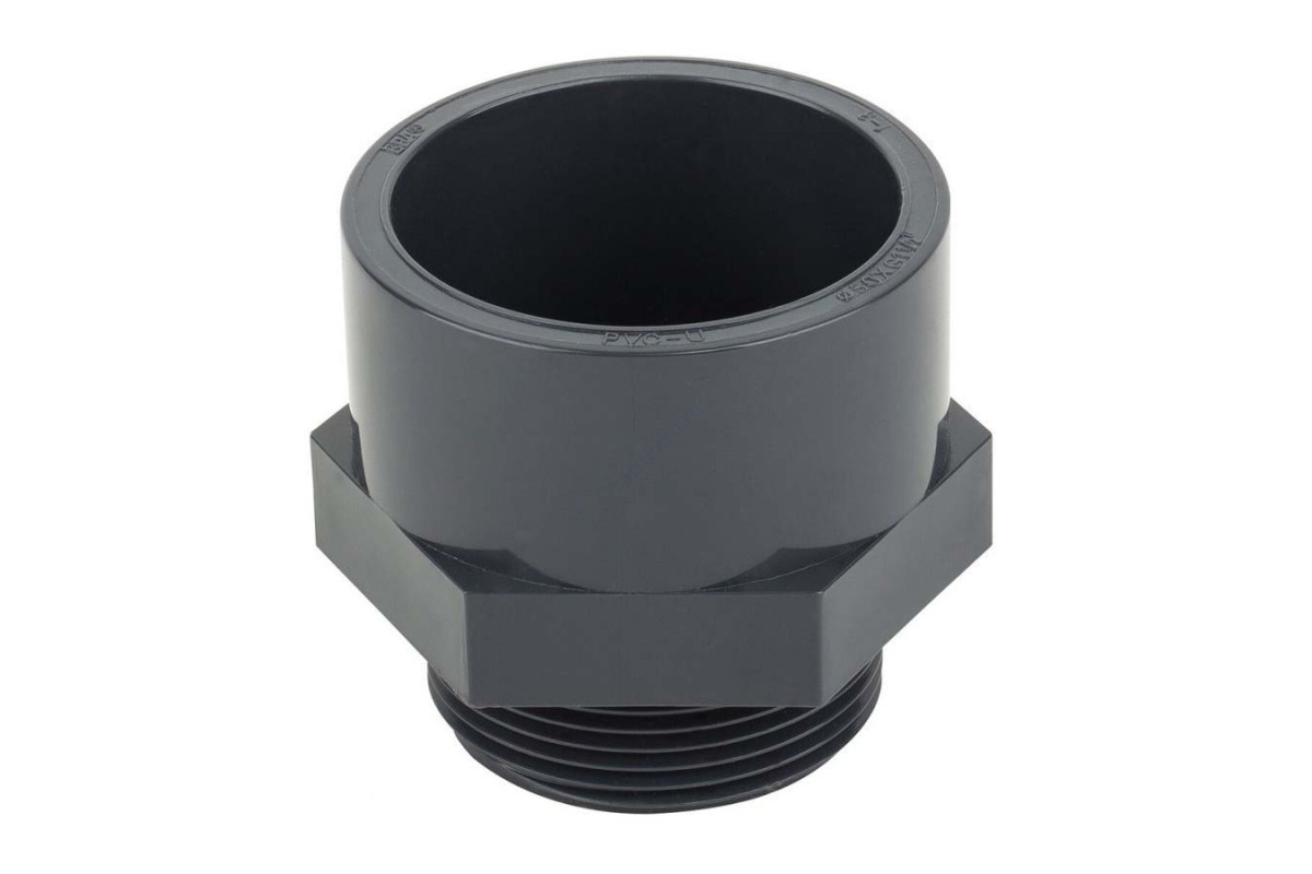 Муфта ПВХ серая под клеевое соед Дн 20х1/2" Ру10 НР напорная Aquaviva