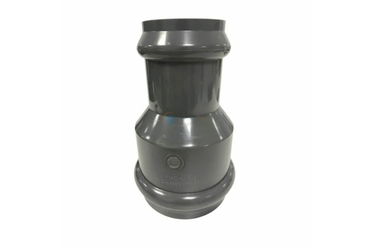 Муфта НПВХ серая SDR26 переходная Дн 160х110 Ру10 раструбная напорная 45С в/к