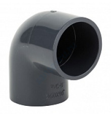 Отвод ПВХ серый под клеевое соед Дн 75х90гр Ру16 напорный Aquaviva