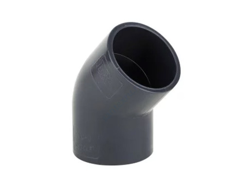 Отвод ПВХ серый под клеевое соед Дн 110х45гр Ру16 напорный Aquaviva