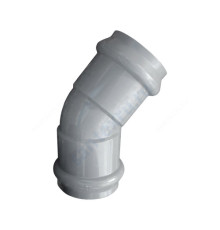 Отвод НПВХ серый SDR26 Дн 110х45гр Ру10 двухраструбный напорный в/к