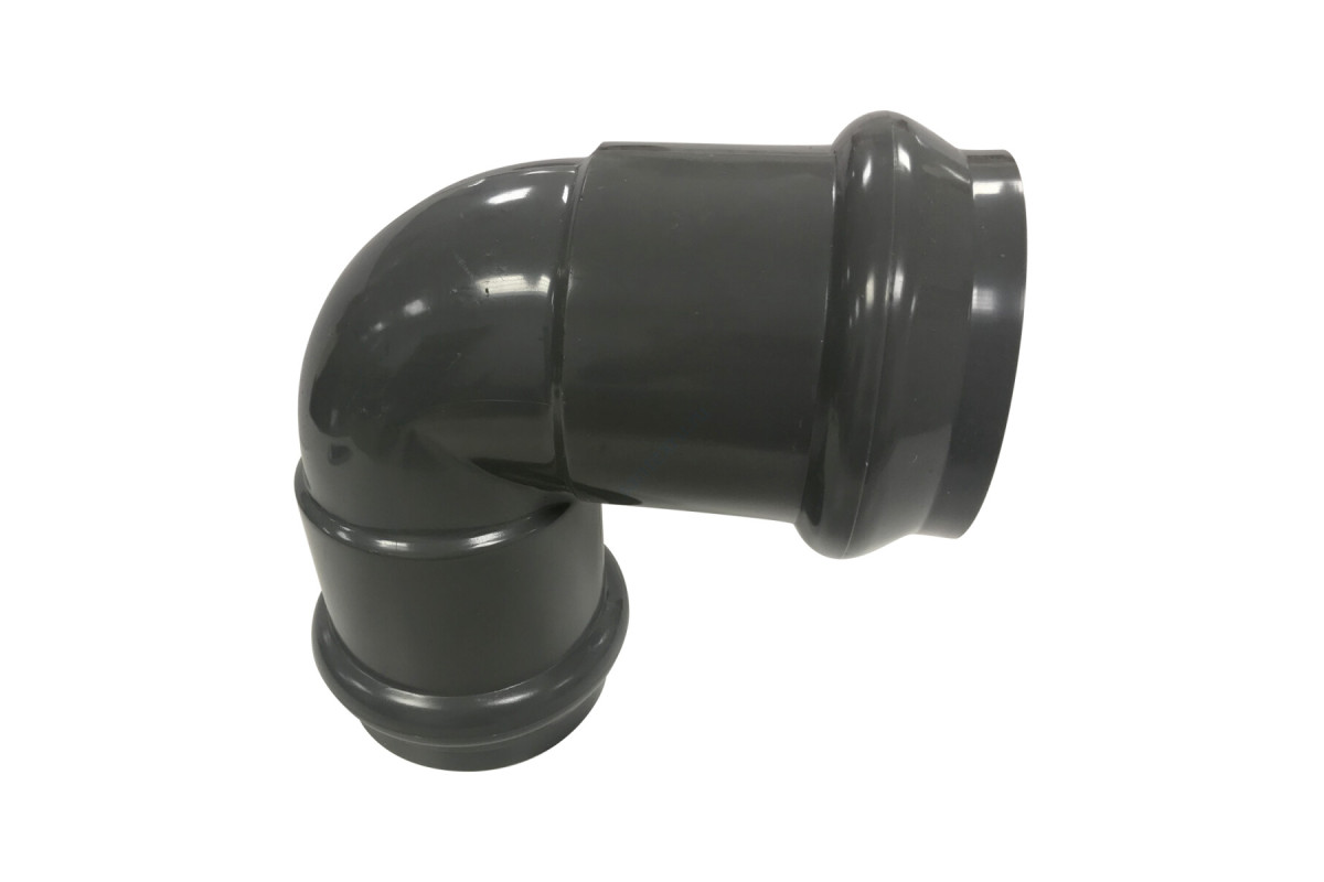 Отвод НПВХ серый SDR26 Дн 160х90гр Ру10 двухраструбный напорный в/к