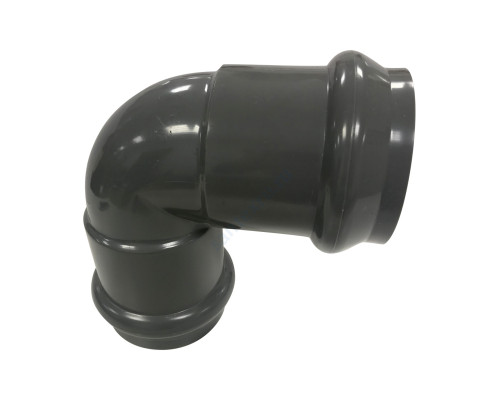 Отвод НПВХ серый SDR26 Дн 225х90гр Ру10 двухраструбный напорный в/к