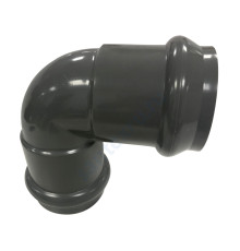 Отвод НПВХ серый SDR26 Дн 110х90гр Ру10 двухраструбный напорный в/к