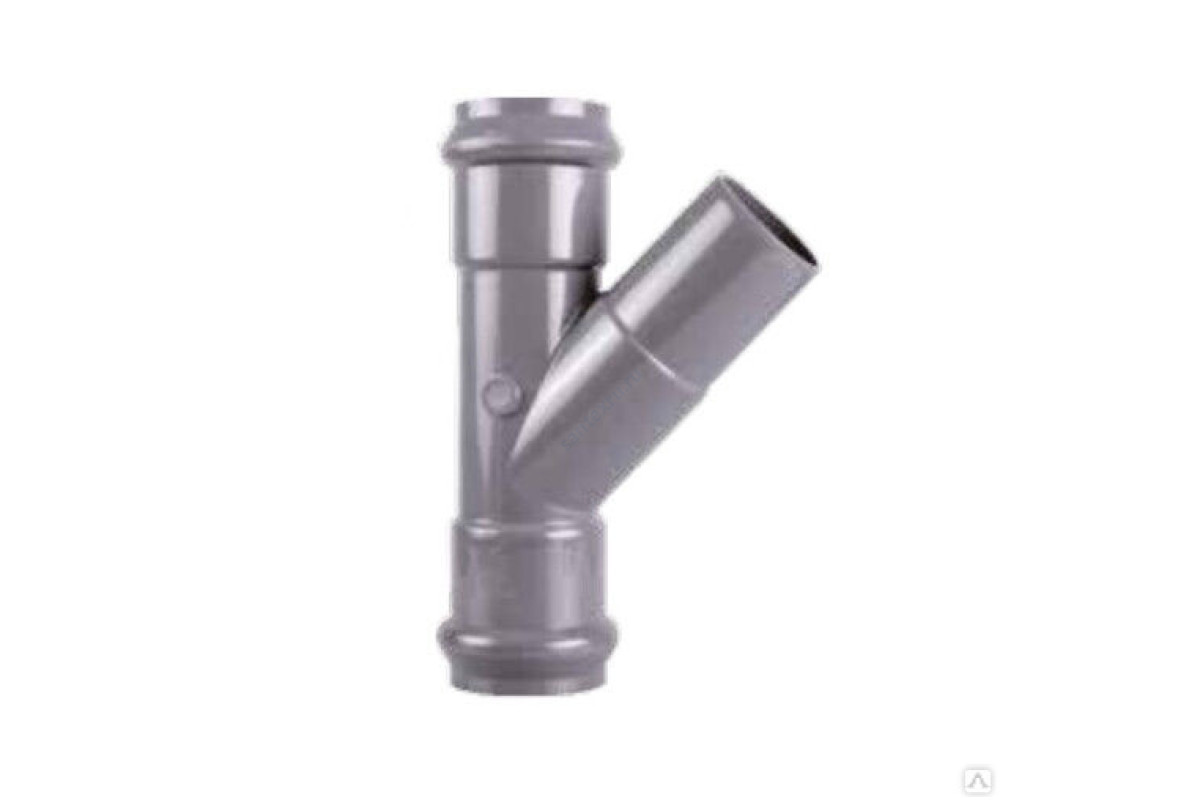Тройник НПВХ серый SDR26 Дн 110х45гр Ру10 раструбный напорный в/к Aquaviva
