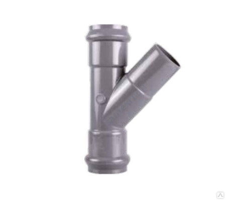 Тройник НПВХ серый SDR26 Дн 110х45гр Ру10 раструбный напорный в/к Aquaviva