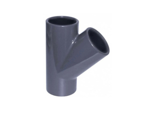 Тройник ПВХ серый под клеевое соед Дн 110х45гр Ру16 напорный EFFAST