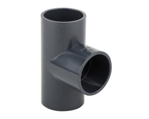 Тройник ПВХ серый под клеевое соед Дн 225х90гр Ру10 напорный EFFAST