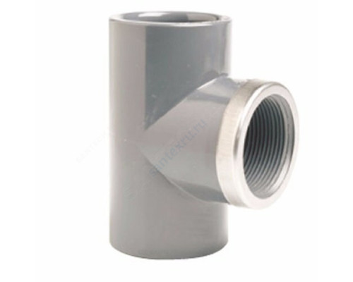 Тройник ПВХ серый под клеевое соед Дн 110х4"х90гр Ру16 ВР напорный EFFAST