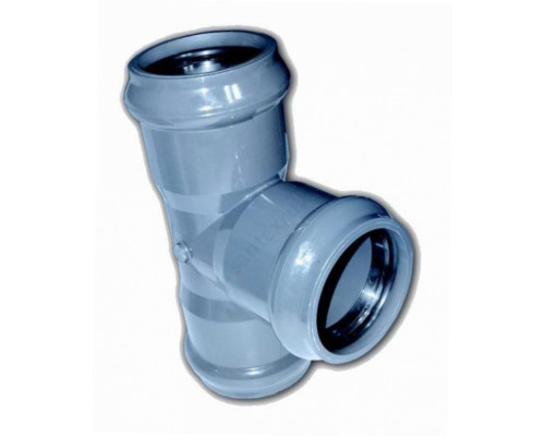 Тройник НПВХ серый SDR26 Дн 315х315х90гр Ру10 раструбный напорный 45С в/к