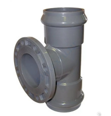 Тройник ПВХ серый SDR26 Ду 100х90гр Ру10 фланцевая Китай