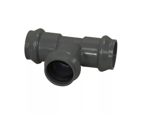 Тройник НПВХ серый SDR26 переходной Дн 225х160х90гр Ру10 раструбный в/к