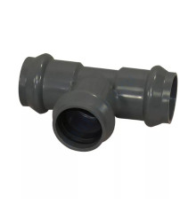 Тройник НПВХ серый SDR26 переходной Дн 315х110х90гр Ру10 раструбный в/к