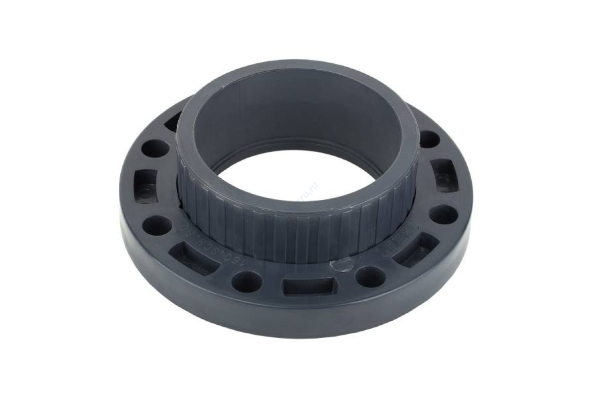 Фланец ПВХ серый под клеевое соед Дн 63 Ру10 напорный Aquaviva