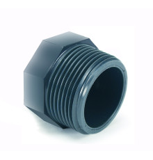 Заглушка ПВХ серая Дн 50х1 1/2" НР напорный EFFAST RERTAE050F