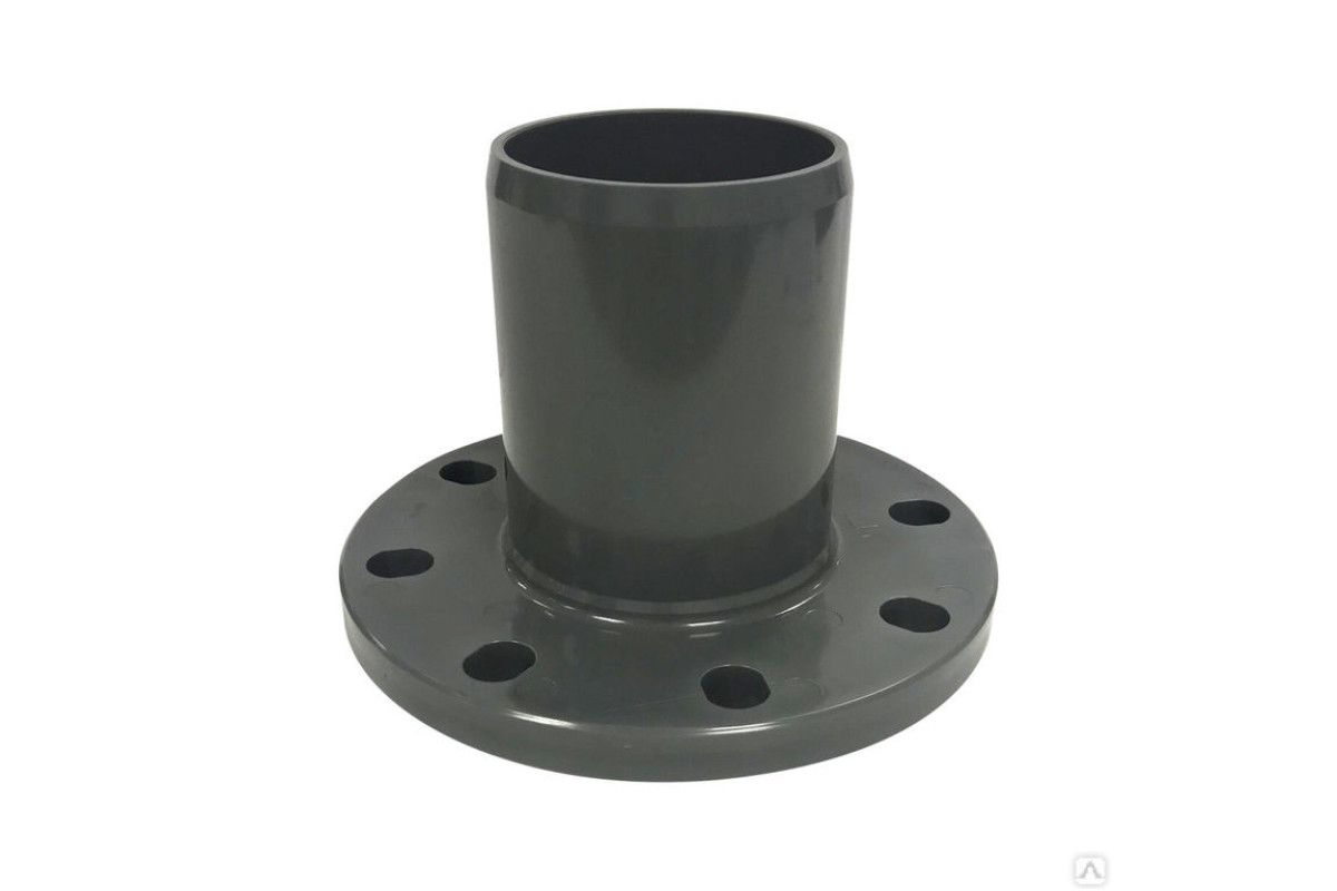 Патрубок НПВХ серый SDR26 Дн 110х100 Ру10 гладкий напорный фланец НПВХ Aquaviva