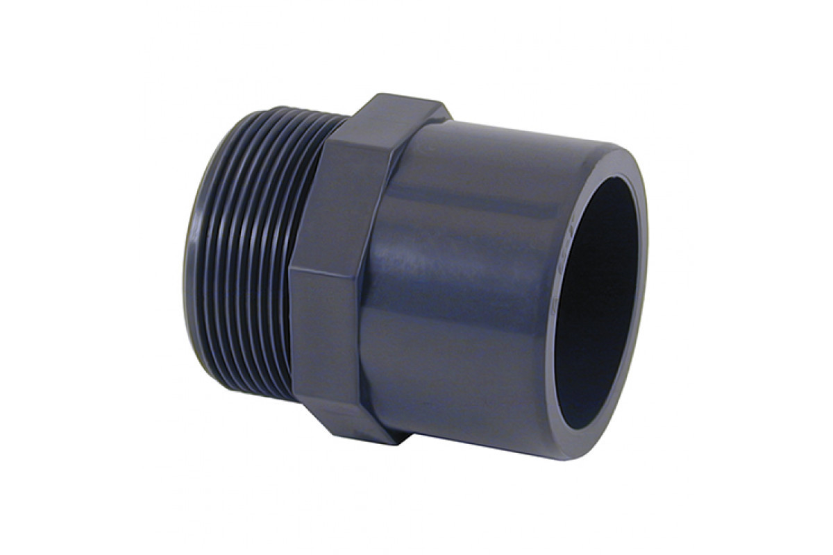 Ниппель ПВХ серый под клеевое соед переходной двойной Дн 20х1/2"х16 НР напорный муфта/втулка EFFAST RGRAMG016B 