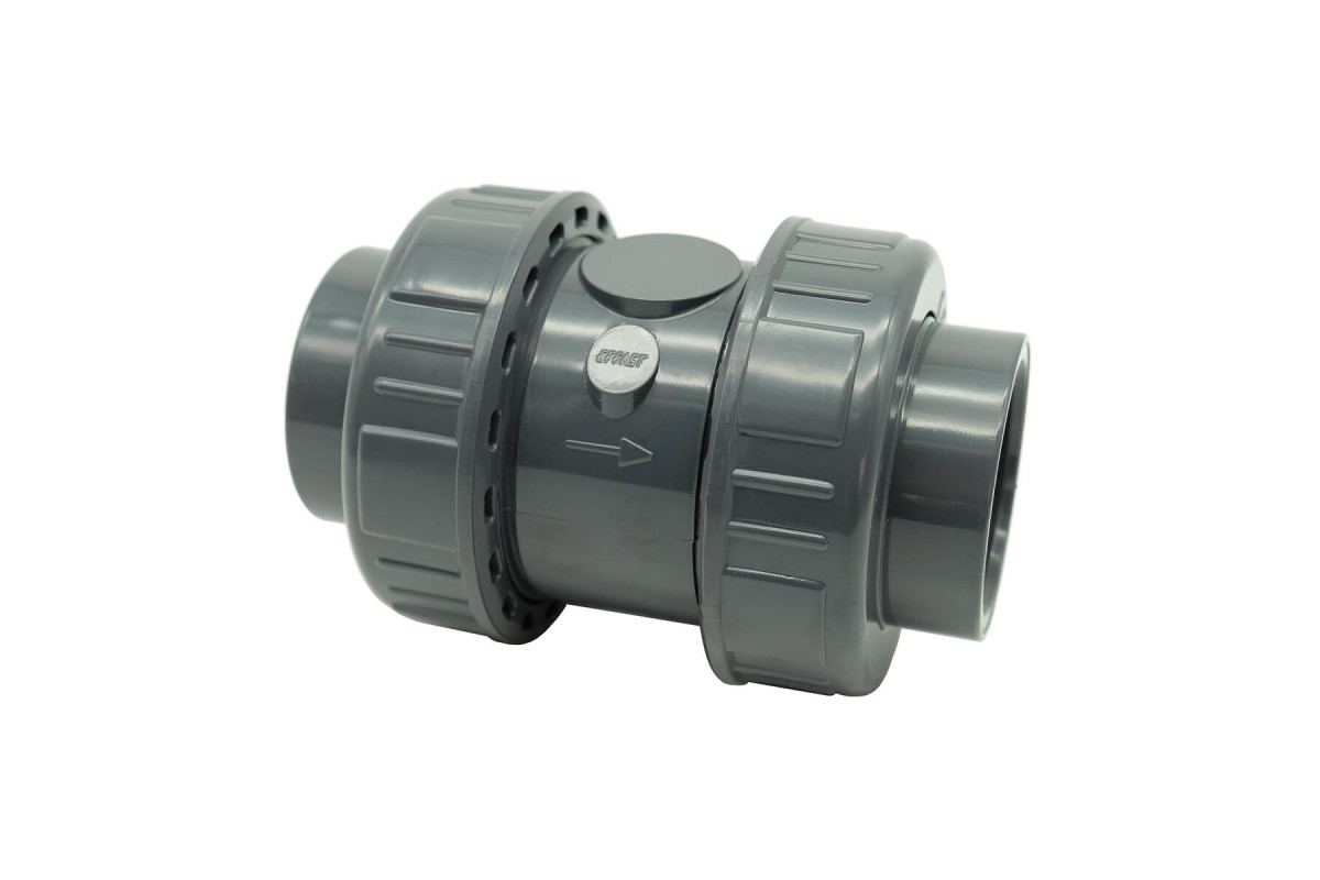 Клапан ПВХ серый под клеевое соед обратный Дн 63 Ру16 напорный EFFAST CDRCVD0630