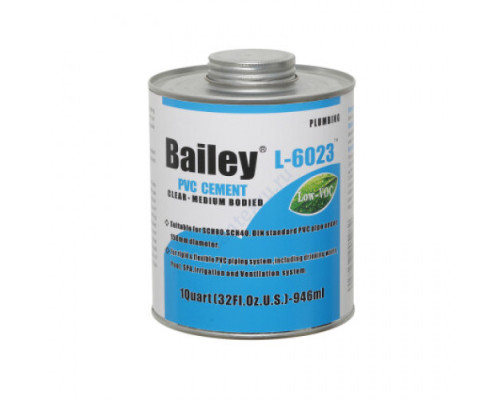 Клей для труб ПВХ 473 мл Bailey L-6023  Клей для труб ПВХ 473 мл Bailey L-6023