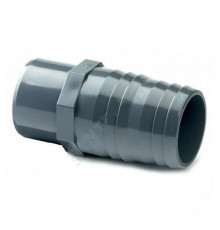 Штуцер ПВХ серый под клеевое соед под шланг Дн 20 Ру10 напорная Aquaviva 