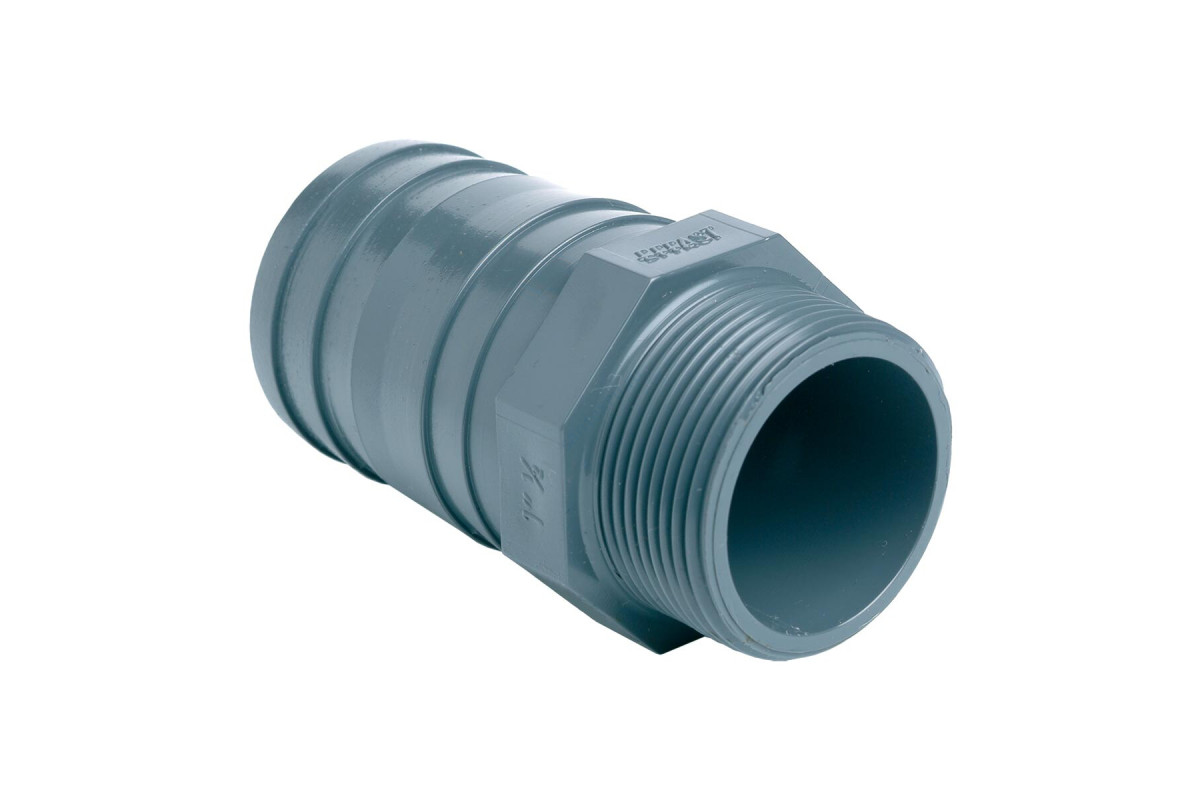 Штуцер ПВХ серый под шланг Дн 20 Ру16 напорный EFFAST RDRPGD0200 