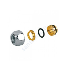 Соединитель латунь для медных труб хром глянцевый Дн 16х16 обжим/ВР с базой 16мм T178C Giacomini T178CX018 