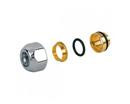 Соединитель латунь для медных труб хром глянцевый Дн 16х16 обжим/ВР с базой 16мм T178C Giacomini T178CX018 