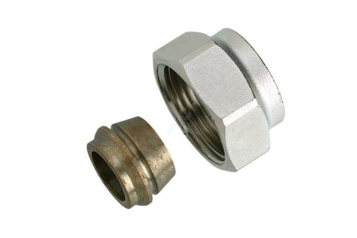 Соединитель латунь для медных труб Дн 10х3/4" обжим/ВР под евроконус Danfoss 013G4120