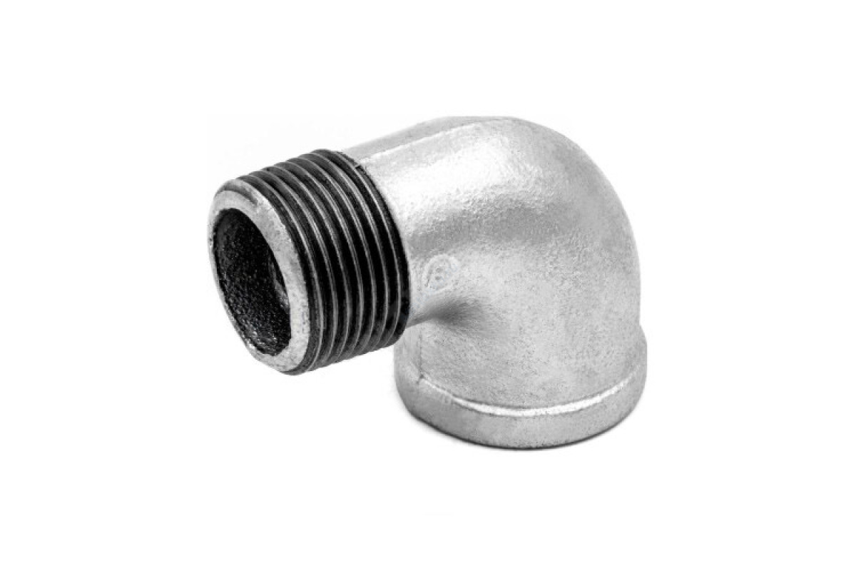 Угольник проходной чугун оц Ду 20 (3/4") ВР/НР Fittex PLUS